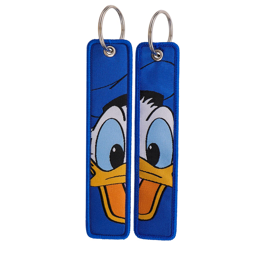 Donald Duck Half Face Embroidered Keyring Keychain