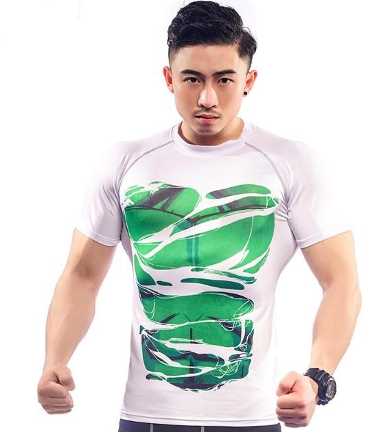 Incredible Hulk "Hero Revealed Comic" Short Sleeve Compression Rash Guard-RashGuardStore