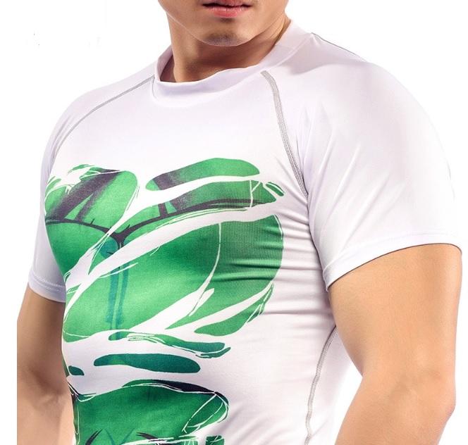 Incredible Hulk "Hero Revealed Comic" Short Sleeve Compression Rash Guard-RashGuardStore