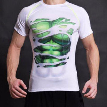 Incredible Hulk "Hero Revealed" Short Sleeve Compression Rash Guard-RashGuardStore