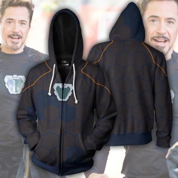 Iron Man 'Infinity War' Arc Reactor Zip Up Hoodie-RashGuardStore