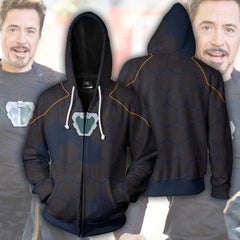 Iron Man 'Infinity War' Arc Reactor Zip Up Hoodie-RashGuardStore