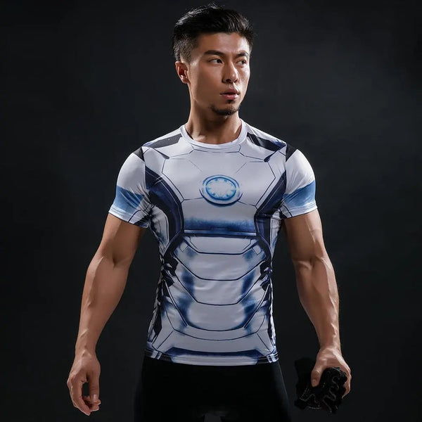 Iron Man "Mark Ii" Short Sleeve Compression Rash Guard-RashGuardStore