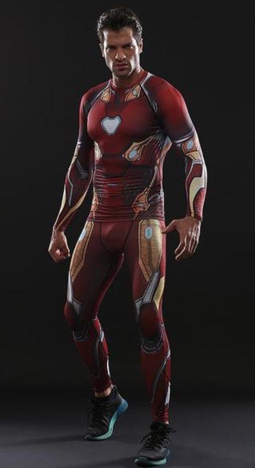 Iron Man 'Nano Tech' Infinity War Compression Rashguard Set-RashGuardStore