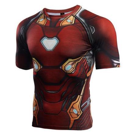 Iron Man "Nano Tech" Infinity War Compression Short Sleeve Rash Guard-RashGuardStore