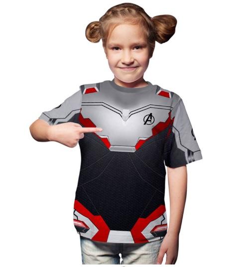 Kid's Avengers "End Game" Team Suit Short Sleeve Compression Rash Guard-RashGuardStore
