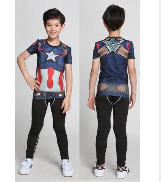 Kid's Captain America 'Avengers' Compression Rash Guard-RashGuardStore