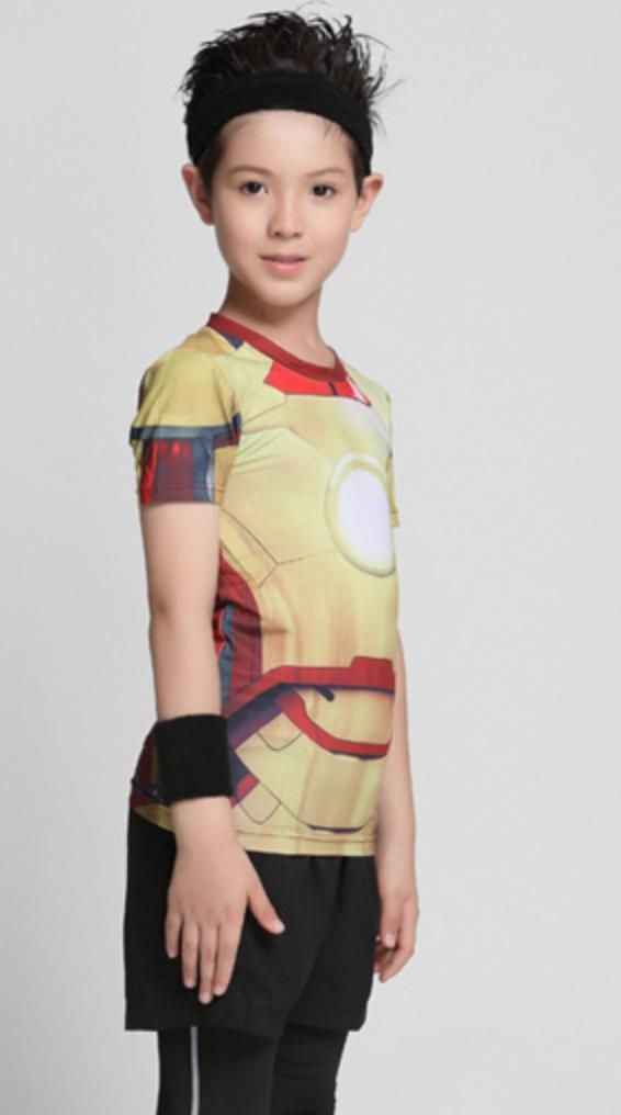 Kid's Iron Man "Mark XLII" Compression Rash Guard-RashGuardStore