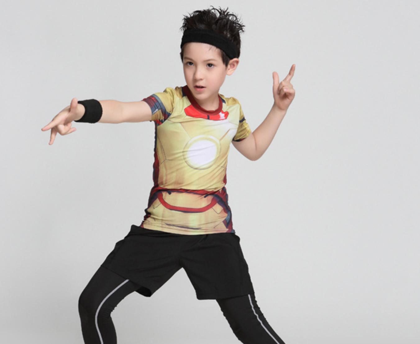 Kid's Iron Man "Mark XLII" Compression Rash Guard-RashGuardStore