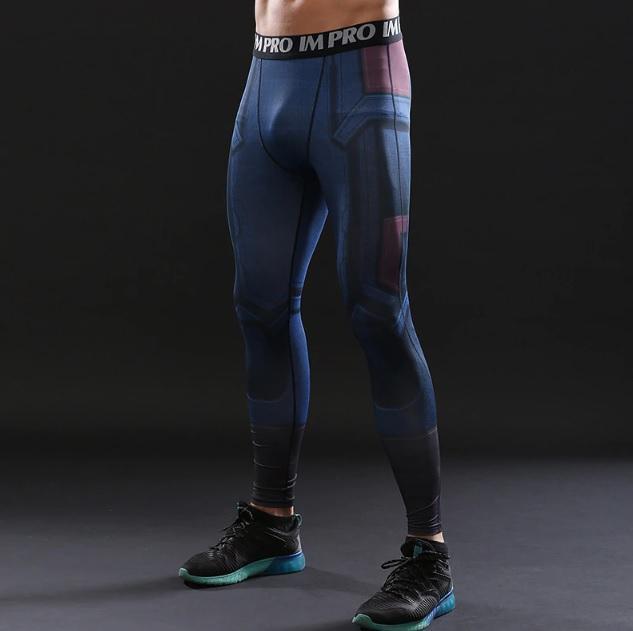 Men's Captain America Compression Leggings Spats-RashGuardStore