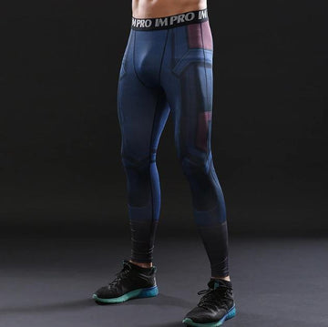 Men's Captain America Compression Leggings Spats-RashGuardStore