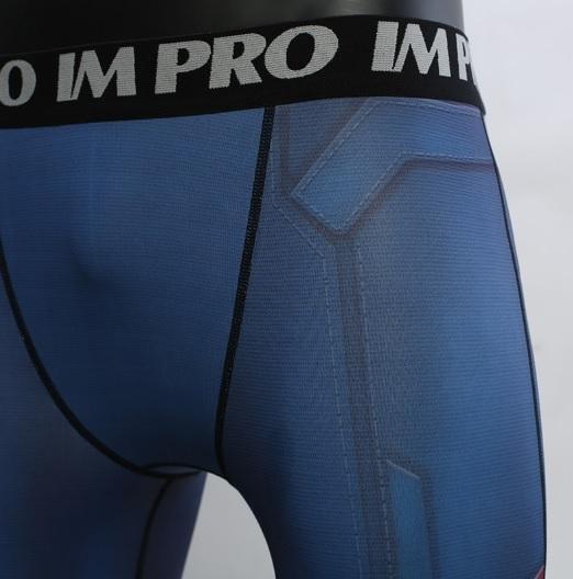 Men's Captain America Steve Rogers 'End Game' Premium Compression Leggings Spats-RashGuardStore