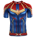 Men's Captain Marvel Carol Danvers Compression Short Sleeve Rashguard-RashGuardStore