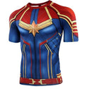Men's Captain Marvel Carol Danvers Compression Short Sleeve Rashguard-RashGuardStore