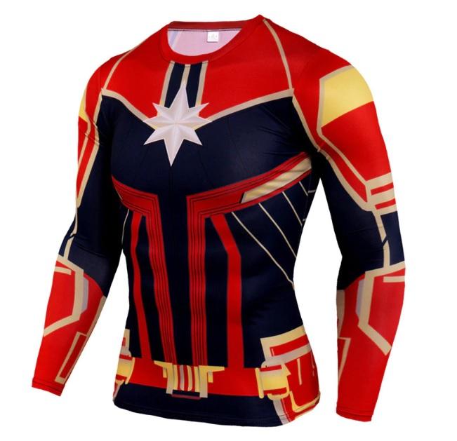 Men's Captain Marvel 'Mar-Vell' Compression Long Sleeve Rashguard-RashGuardStore