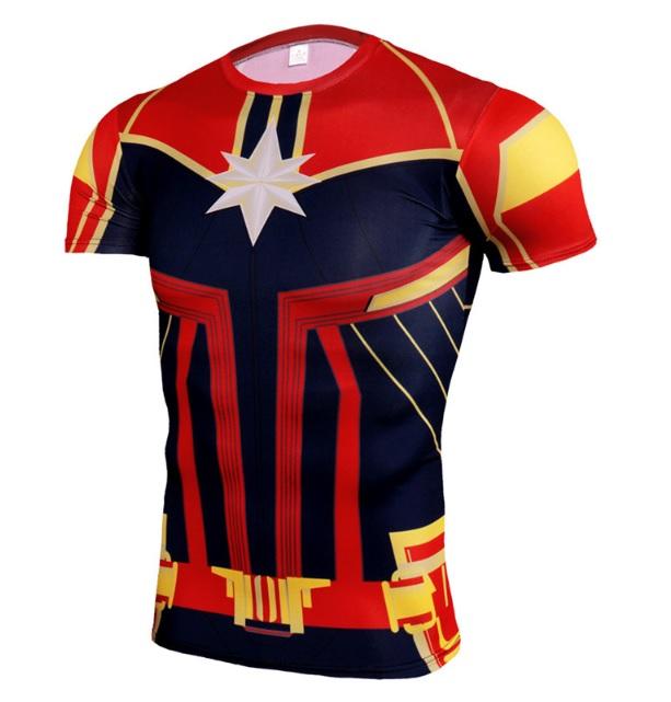 Men's Captain Marvel 'Mar-Vell' Compression Short Sleeve Rashguard-RashGuardStore