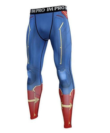 Men's Men's Captain Marvel Carol Danvers Compression Leggings Spats-RashGuardStore