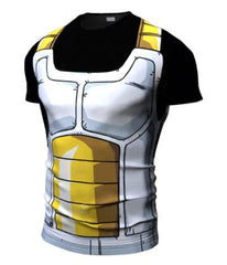 Onyx Vegeta Cell Armor Dragon Ball Z Short Sleeve Compression Rash Guard-RashGuardStore