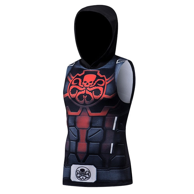 Captain America Steve Rogers 'Agent of Hydra' Hooded Tank Top Compression Rash Guard