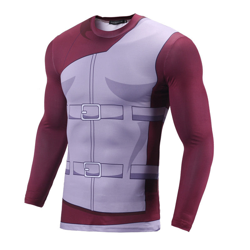 Naruto BJJ Rash Guard Gaara Compression Elite Long Sleeve Rashguard