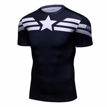 Captain America Compression 'Bootcamp' Elite Short Sleeve Rashguard