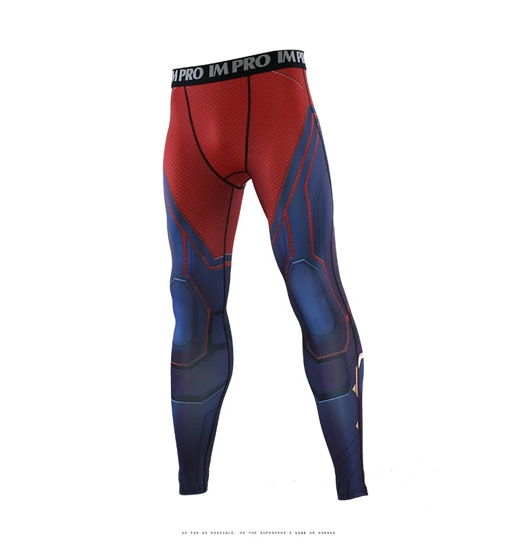 Men's Captain Marvel 'End Game' Compression Leggings Spats
