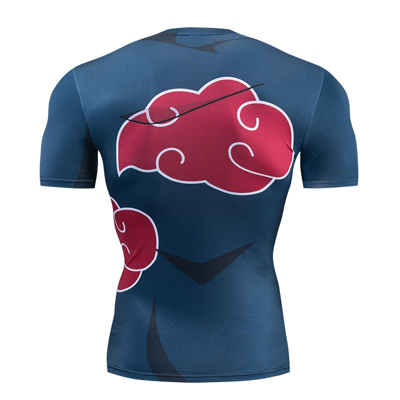 BJJ Rash Guard Naruto Akatsuki Short Sleeve Compression Rash Guard Naruto Akatsuki Rash Guard