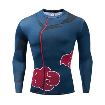 Naruto Akatsuki BJJ Rash Guard Long Sleeve Compression Rash Guard Naruto Akatsuki
