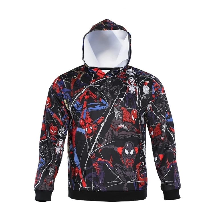 Men's Spiderman Spiderverse 'Hand Drawn Comic | Fully Colored' Premium Pullover Hoodie