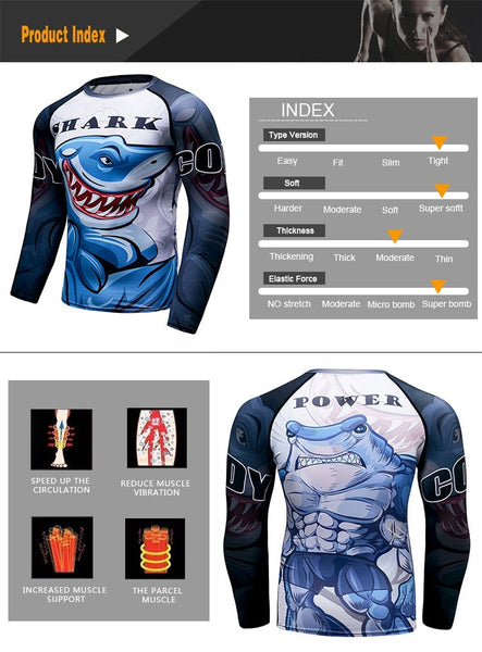 Great White Shark Compression 'Come At Me' Elite Long Sleeve Rashguard