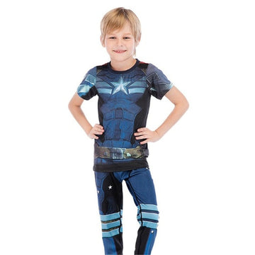 Kids Captain America 'Classic' Rashguard Set