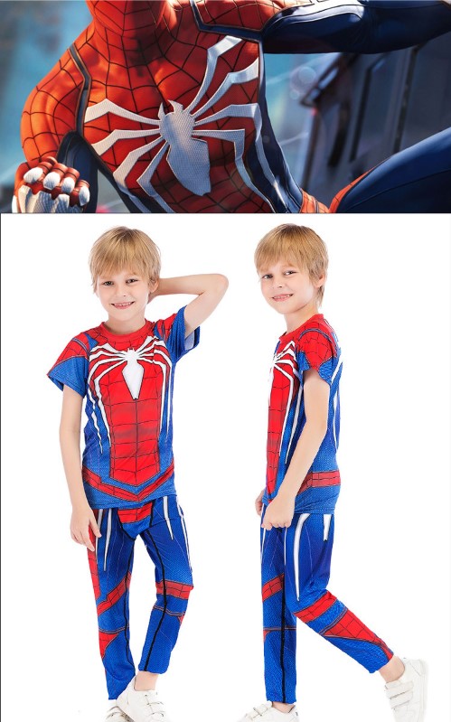 Kids Spiderman Compression 'PS4 Advanced Suit' Rashguard Set