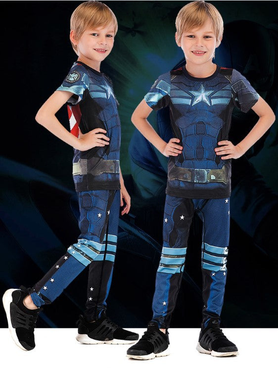 Kids Captain America 'Classic' Rashguard Set