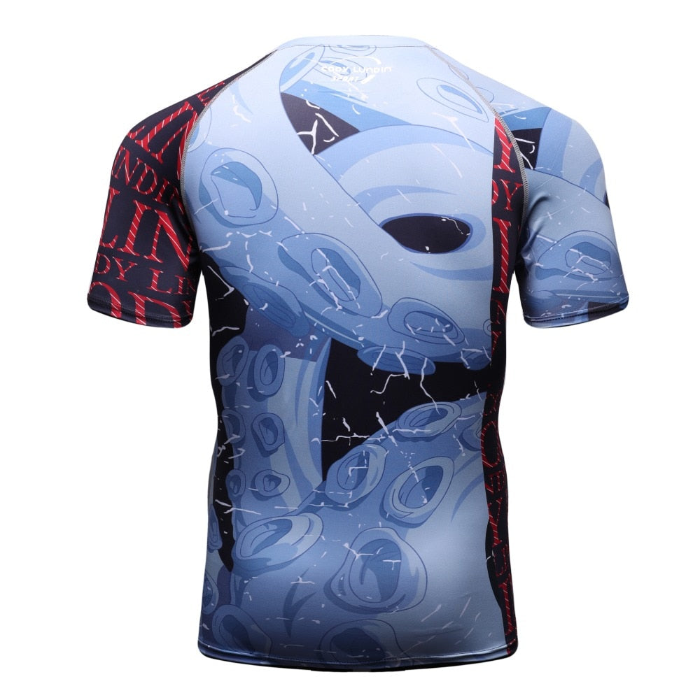 Shark Compression 'Octopus' Elite Short Sleeve Rashguard