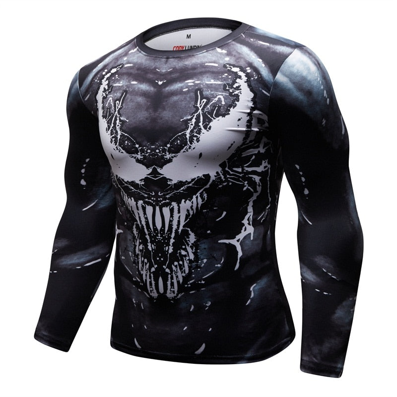 Venum Compression 'Sheer Carnage' Elite Long Sleeve Rashguard Shorts Set