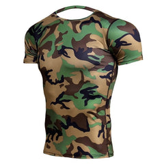 Camouflage Compression 'Jungle Camo' Short Sleeve Rashguard