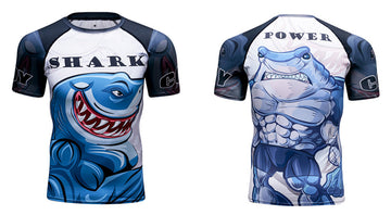 Great White Shark Compression 'Come At Me' Elite Short Sleeve Rashguard