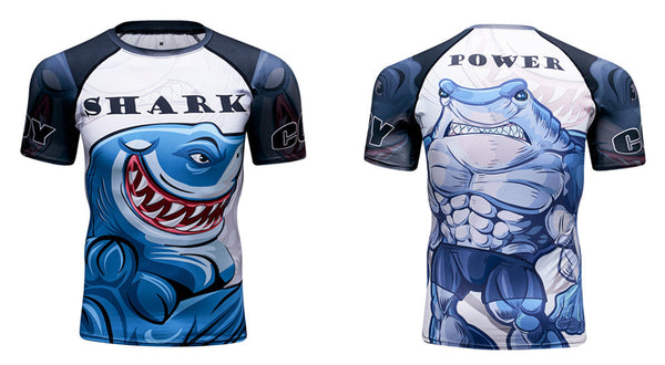 Great White Shark Compression 'Come At Me' Elite Short Sleeve Rashguard