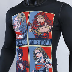 Wonder Woman Compression 'Catwoman | Supergirl | Harley Quinn' Long Sleeve Rashguard