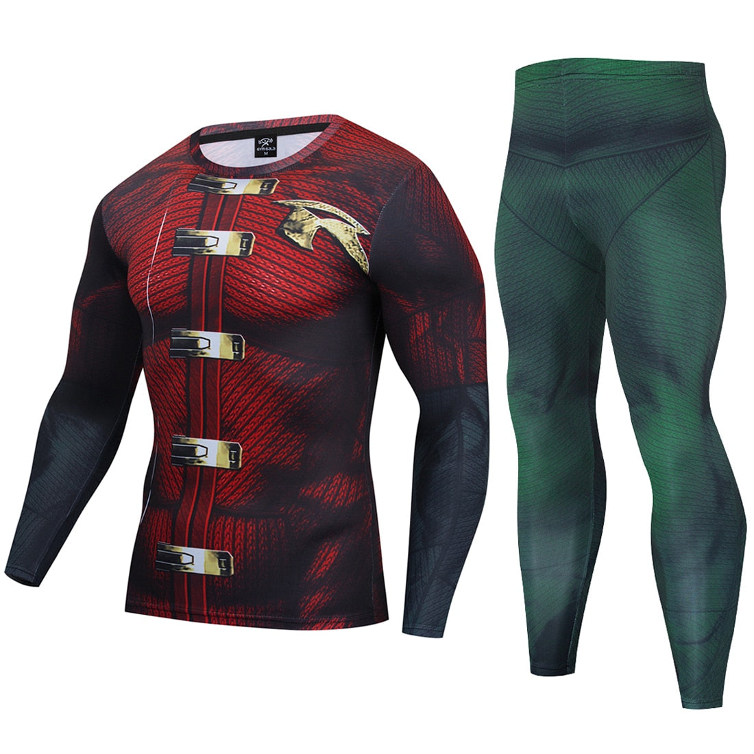 Premium Robin Compression Rashguard Set Tim Drake Arkham Knight Long Sleeve Rashguard