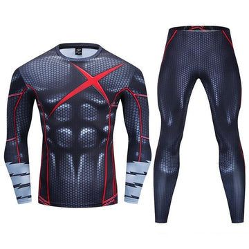 Long Sleeve Premium Rashguard Set Robin Compression Teen Titans Red X