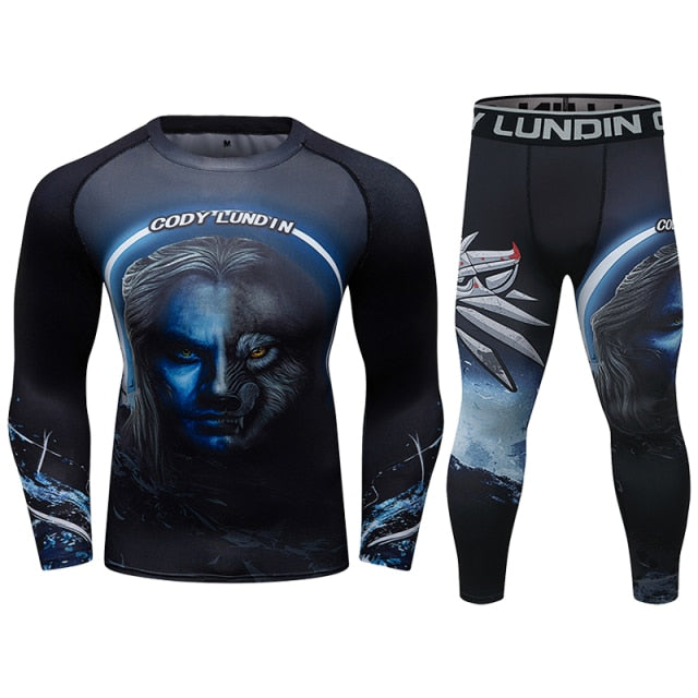 Men's Warrior Series Wolf 'Of Wolf and Man' Elite Compression Set