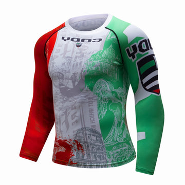 Forza Azzurri Heritage Italian Flag Compression Elite Long Sleeve Rashguard