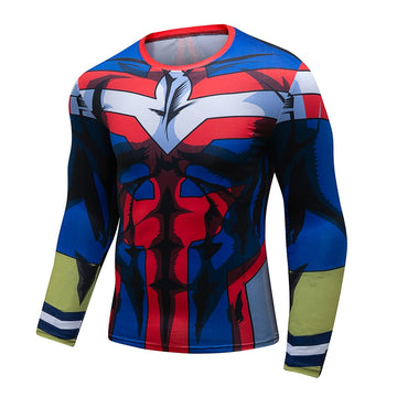 All Might Elite My Hero Academia Compression Long Sleeve Rashguard