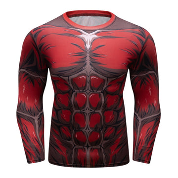 Attack On Titan Colossal Titan 2.0 Elite Long Sleeve Rashguard Titan Colossal Titan 2.0 Elite Long Sleeve Rashguard