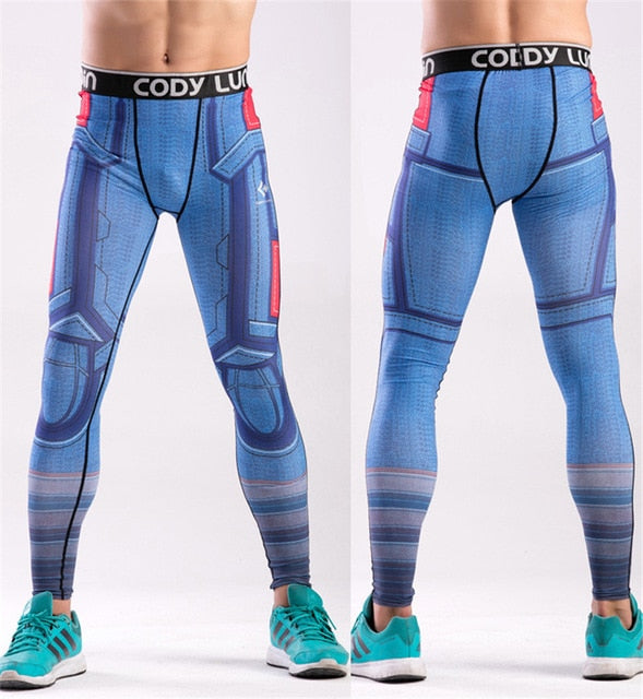 Men's Captain America Elite Compression Leggings Spats