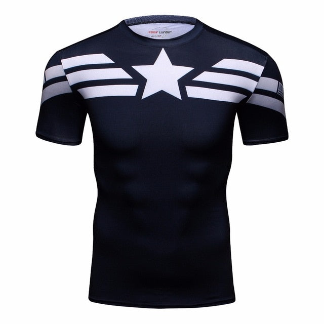 Captain America Compression 'Bootcamp' Elite Short Sleeve Rashguard