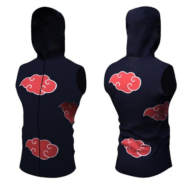 Naruto Akatsuki BJJ Rash Guard Hooded Tank Top Compression