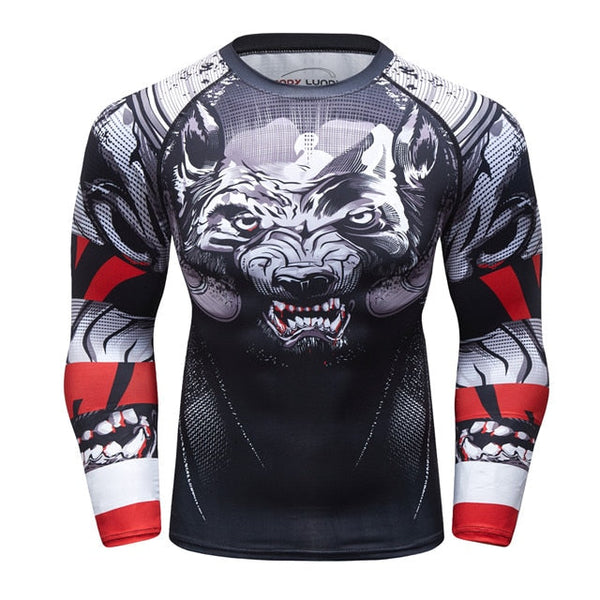 Wolf Compression 'Prey' Elite Long Sleeve Rashguard