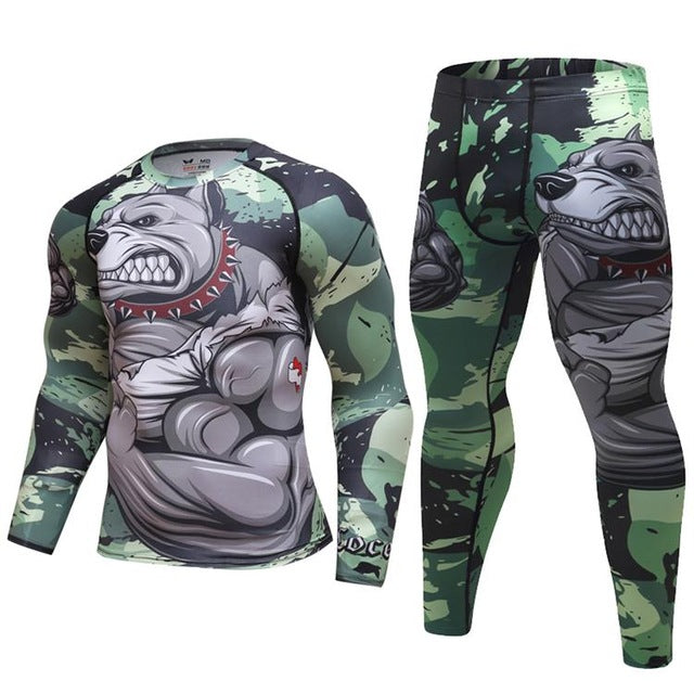 Pit Bull Compression Elite Long Sleeve Rashguard Set